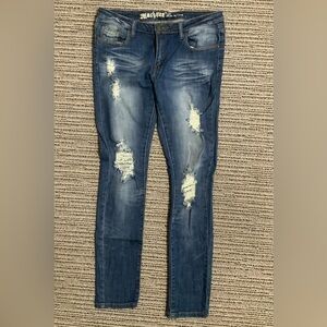 Machine Pour Neuf Mode Distressed Jeans